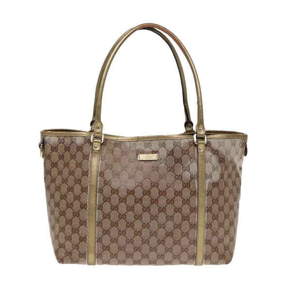 GUCCI GG Crystal Tote Bag Gold Beige - Picture 2 of 16